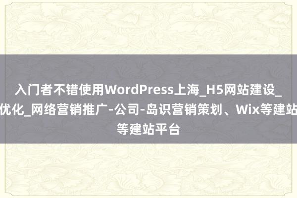 入门者不错使用WordPress上海_H5网站建设_SEO优化_网络营销推广-公司-岛识营销策划、Wix等建站平台